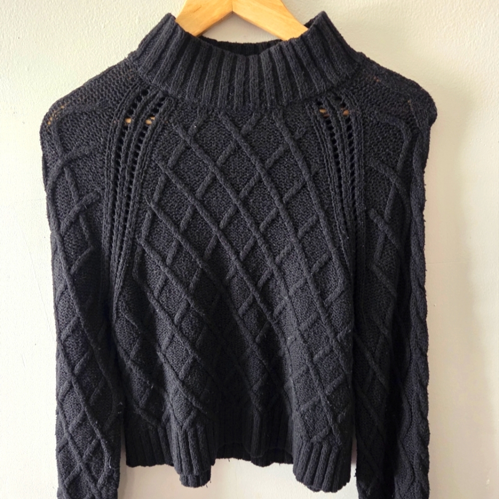 American Eagle Outfitters Black Cowl Neck Sweater